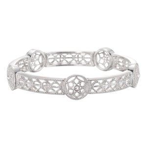 Filigree Medallion Silver tone Bracelet Avon